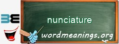 WordMeaning blackboard for nunciature